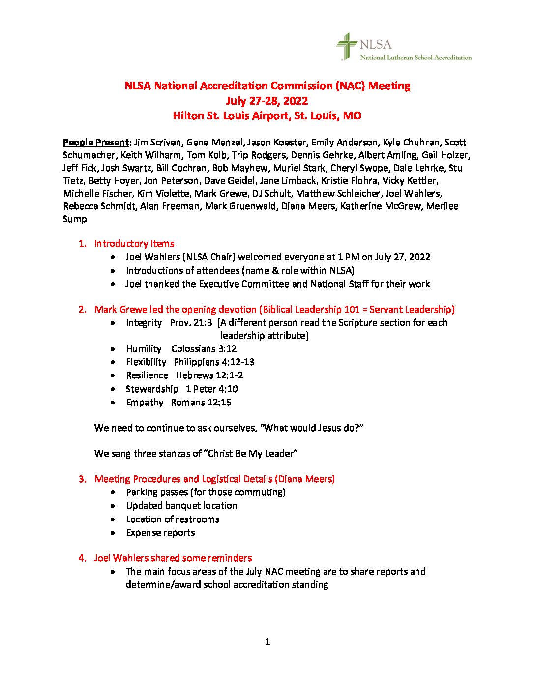 NLSA NAC July, 2022 LuthEd